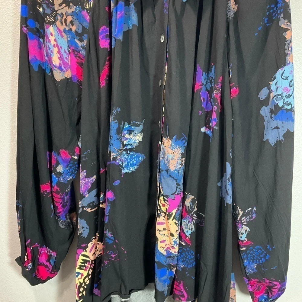 Free People Meadow Lark flowy floral high low hem Tunic size XS T71